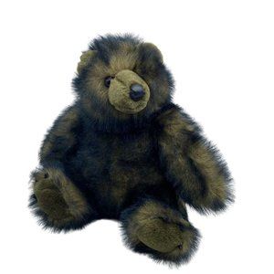 Walmart Black Brown Hyena Coloring Bear Stuffed Animal Teddy Bear Plush‎ 10” Sit